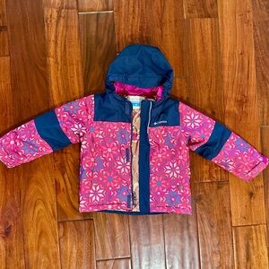 Columbia Pink and Navy Patterned Kids Jacket